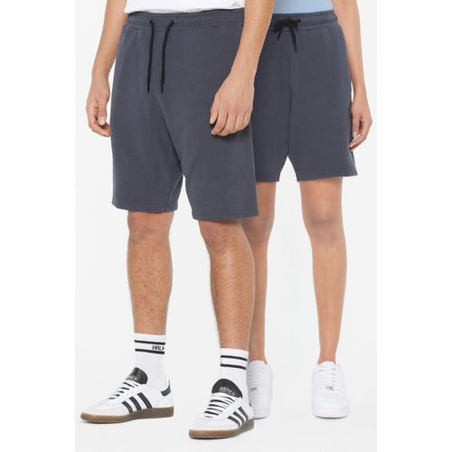 Sweatshorts HARLEM SOUL, Herren, Gr. XS/S, Normalgrößen, grau (ash), Material: 100% Baumwolle, bedruckt, casual, lässig geschnitten knielang, Hosen, mit Elastikbund und Kordel