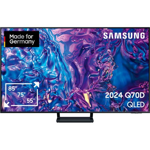 SAMSUNG QLED-Fernseher, D (A-G), schwarz, 75, Fernseher, Neural Quantum 4K AI Gen2 Prozessor, bis zu 120Hz