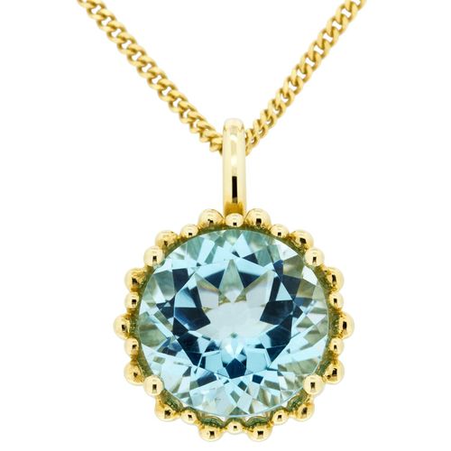 Orolino Halskette Gold 585 mit Topas blau (beh.) 11,5mm rund