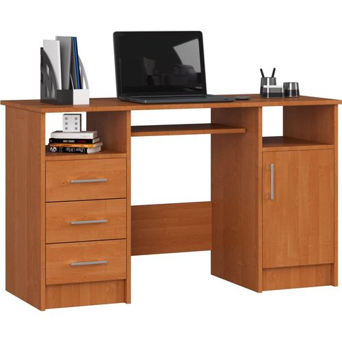 PC-Schreibtisch AKORD ANA Erle mit 3 Schubladen B124 x H74 x T52 cm