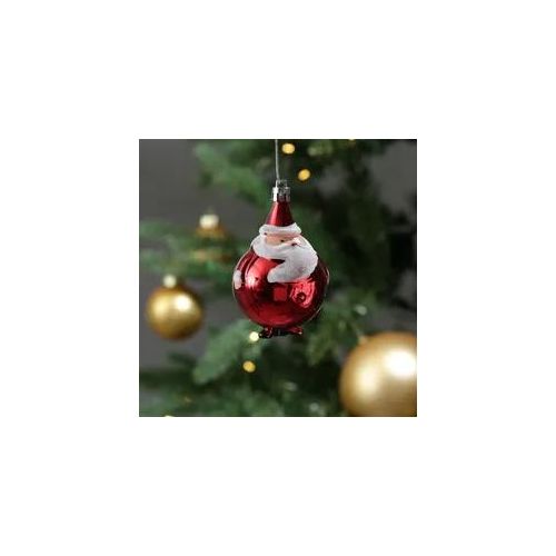 Weihnachtsbaumschmuck Weihnachtsmann - Christbaumschmuck - bruchfest - H: 9cm - glänzend