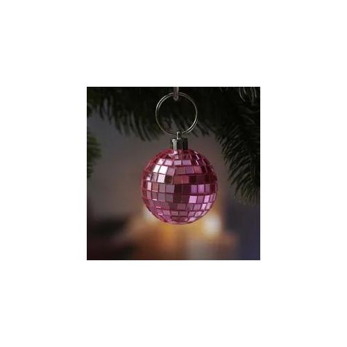 Christbaumschmuck Discokugel - Spiegelkugel - Weihnachtskugel - 5x5mm Spiegel - D: 5cm - rosa