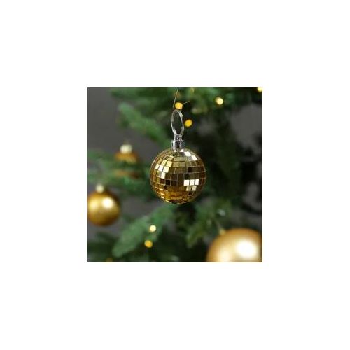 Christbaumschmuck Discokugel - Spiegelkugel - Weihnachtskugel - 5x5mm Spiegel - D: 5cm - gold