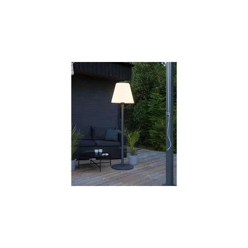 Stehlampe Kreta - Gatenlampe - H: 184cm - weißer 50cm Lampenschirm - E27 Fassung - Outdoor