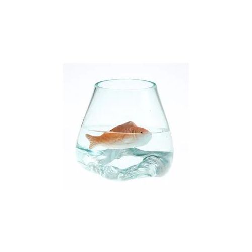 Teichdeko Fisch NIXE - Dekofigur - Porzellan - schwimmend - L: 15,5cm - orange