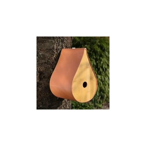 Vogelhaus - Nistkasten - Bambus - mit Aufhänger - H: 27,5cm - L: 18,5cm - orange