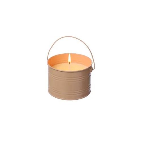 Duftkerze CITRONELLA - Outdoor Echtwachskerze im Metalleimer - H: 8cm - orange