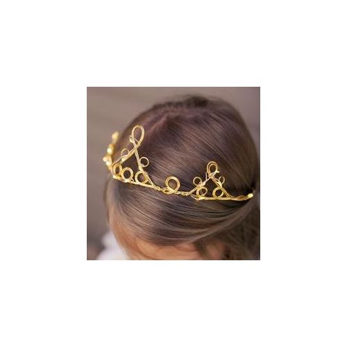 LED Krone DIADEM - 20 warmweiße LED - L: 18cm - Timer - Batteriebetrieb - gold