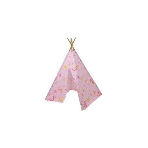 Spielzelt INDIA - Tipi Zelt für Kinder - Polyester - L: 1,20m - H: 1,55m - rosa