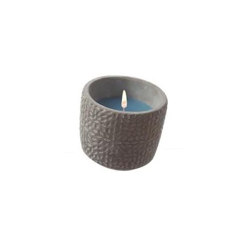 Duftkerze CITRONELLA - Outdoor Echtwachskerze im Betontopf - H: 9,5cm - blau