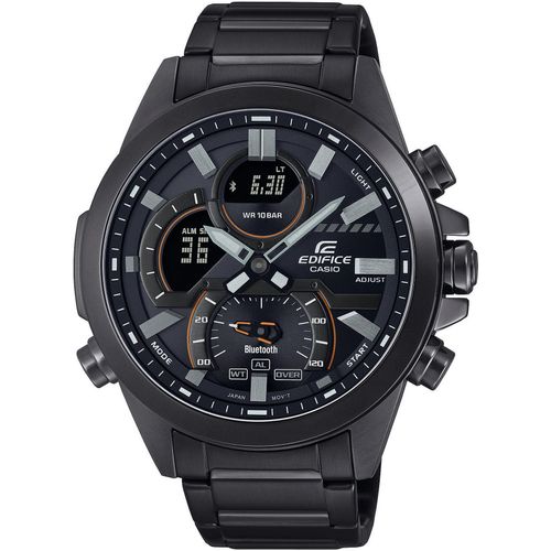 Smartwatch CASIO EDIFICE, schwarz, Smartwatches, Armbanduhr, Herrenuhr, Bluetooth, Stoppfunktion, Weltzeit, digital