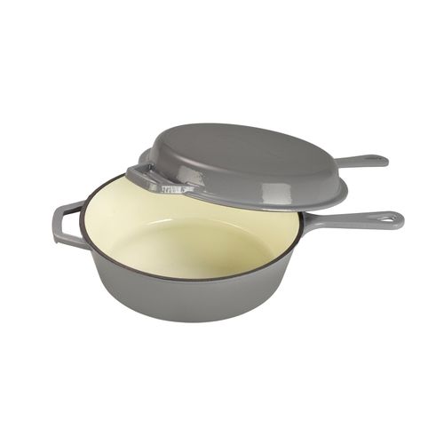 Topf & Pfanne aus Gusseisen, grau, 26.5 x 42