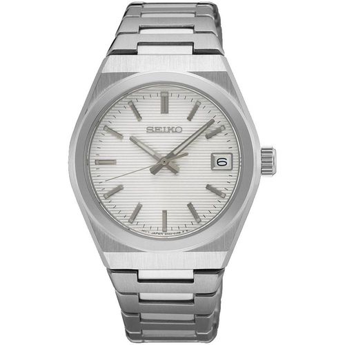 Quarzuhr SEIKO, silber (silberfarben), Armbanduhren, Damen, Armbanduhr, Damenuhr, Edelstahlarmband, Datum, Saphirglas