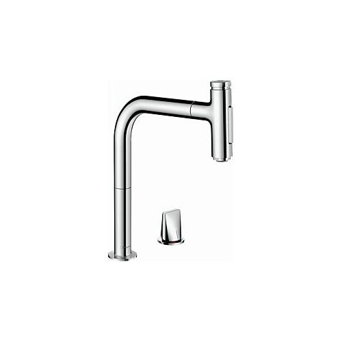 hansgrohe Metris Select 2-Loch-Küchenmischer 73818000 chrom, 2jet, Ausziehbrause