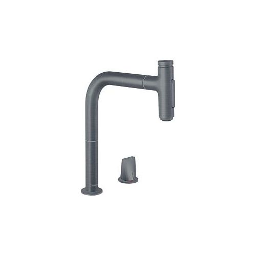 hansgrohe Metris Select 2-Loch-Küchenmischer 73818340 brushed black, 2jet, Ausziehbrause