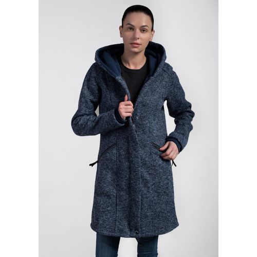 Strickmantel POLARINO, Damen, Gr. 38, blau (marine), Obermaterial: 100% Polyester, Windstopperbündchen, Mäntel, atmungsaktiv und wärmeisolierend. Strickoptik außen, Fleece innen.