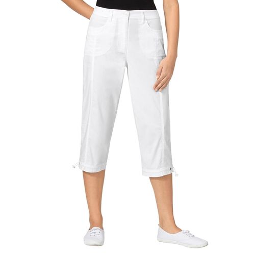 Caprihose CASUAL LOOKS, Damen, Gr. 23, Kurzgrößen, weiß, 98% Baumwolle, 2% Elasthan, unifarben, 3/4-Länge, Hosen