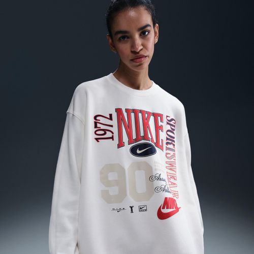 Nike Sportswear oversized sweatshirt met ronde hals van sweatstof voor dames - Wit