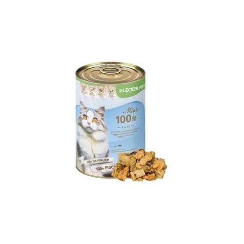 18 x 400 g Lecker.Pet® Mia's 100 % Lachs Katzenfutter Nassfutter