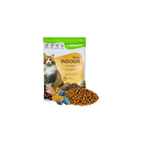 2,5 kg Lecker.Pet® Balu's Indoor Geflügel Katzenfutter Trockenfutter Vollnahrung + 2 Mäuse