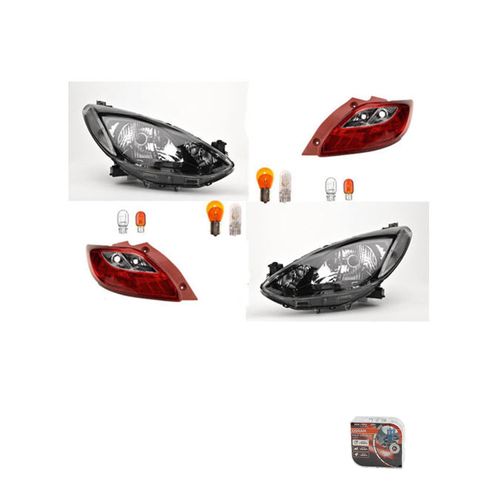 Johns, Scheinwerfer Heckleuchten Set L R + Osram Night Breaker Laser passend für Mazda 2 DF71510L0C DF71510L0D DF71510L0E DF71510L0F DF71510L0B DF7151
