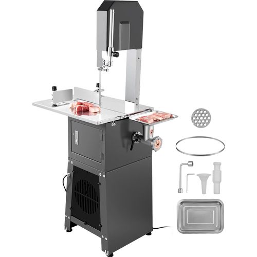 VEVOR Kommerzielle elektrische Fleischbandsäge, 850 W vertikale Knochensäge, 380 x 485 mm Werkbank, Knochenschneidemaschine, Gefrierfleischschneider mit Klinge für Rippchen, Schweinefleisch