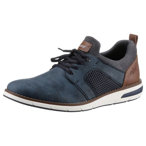 Slip-On Sneaker RIEKER, Herren, Gr. 47, blau (jeansblau, grau, cognac), Lederimitat, Textil, casual, Schuhe, Slipper, Freizeitschuh, Halbschuh mit modischer Laufsohle, Topseller