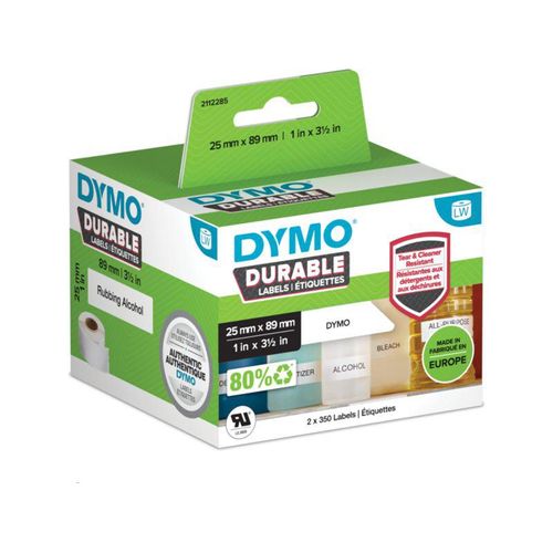 Dymo Durable 2112285 Etikett Schwarz auf Weiß (25 mm x 89 mm)