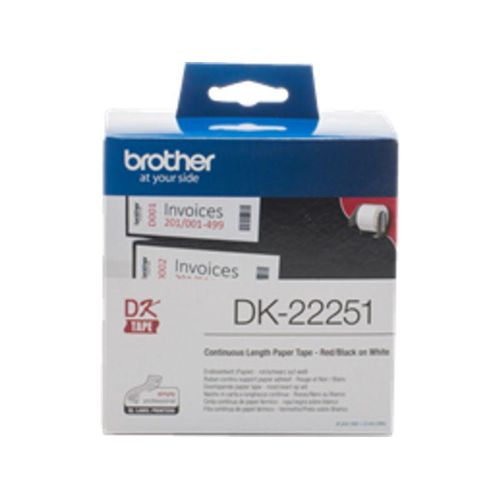 Brother DK-22251 Schwarz und Rot auf Weiß (62 mm)