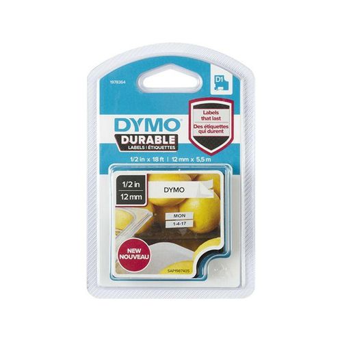 Dymo Durable 1978364 Schriftbänder Schwarz auf Weiß (12 mm)