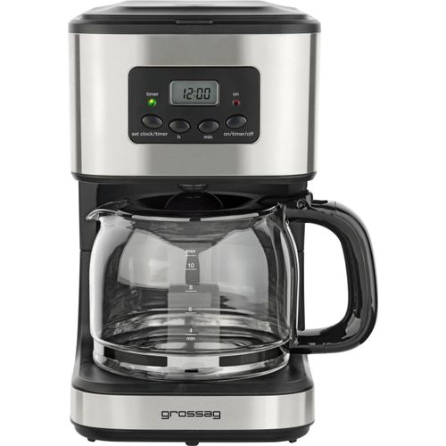 GROSSAG Filterkaffeemaschine "KA 46 mit Timer", grau (schwarz, edelstahlfarben), 1,5 l, 10 Tasse(n), Kaffeemaschinen