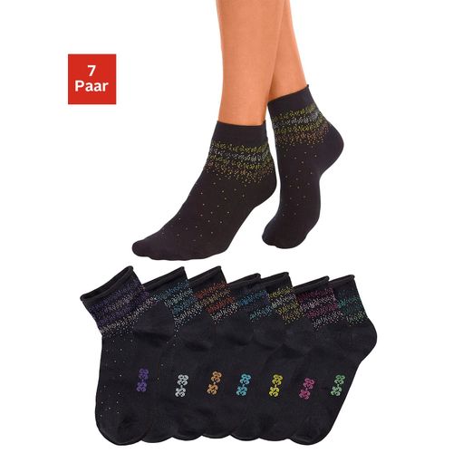 Kurzsocken H.I.S, Damen, Gr. 39-42, schwarz, Polyamid, Baumwolle, Elasthan, gepunktet, elastisch, Socken, mit Pünktchen Muster