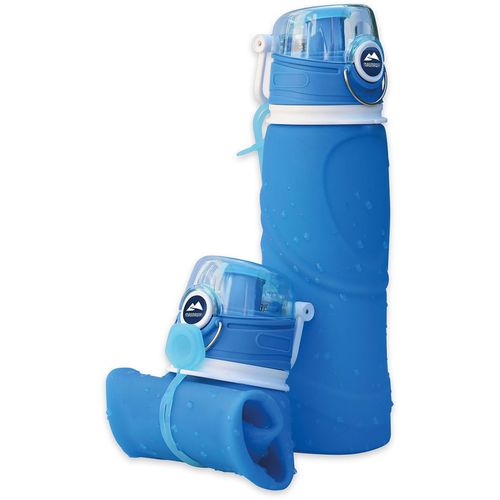 Trinkflasche MAUNAWAI "MAUNAWAI Outdoor Wasserfilter Trinkflasche 0,01μ - 750 ml", blau (aquablau), H:25,2cm, Silikon, Trinkflaschen