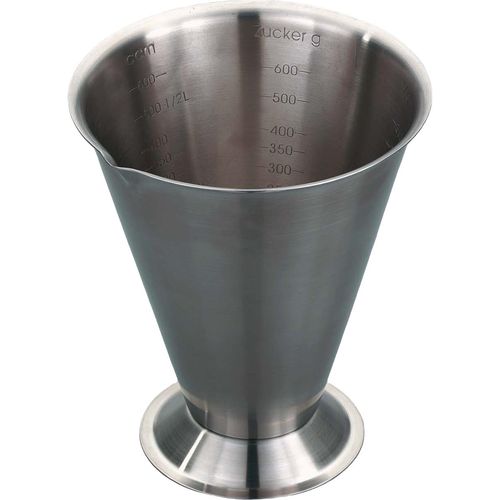 Messbecher GSD HAUSHALTSGERÄTE, silber (edelstahlfarben), Volumen 0,75 l, Edelstahl, Messbecher, 750 ml