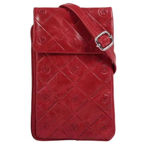 Umhängetasche BRUNO BANANI, Damen, Gr. B/H/T: 13cm x 20cm x 3cm onesize, rot, Leder, unifarben, leicht glänzend, Taschen, echt Leder