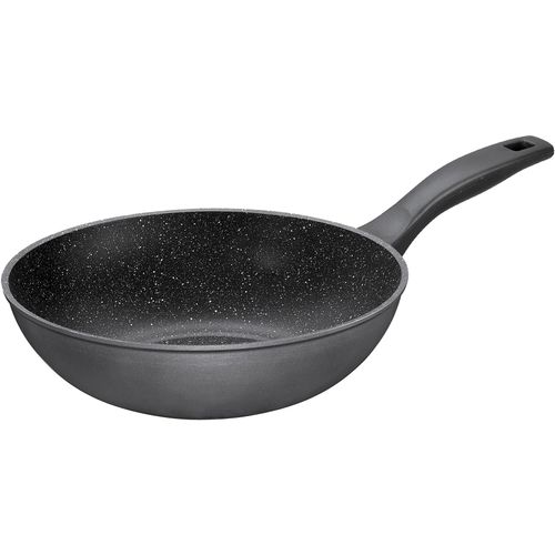 Wok STONELINE, grau (anthrazit), H:9,5cm Ø:30cm, Pfannen, Ø 30 cm, Induktion