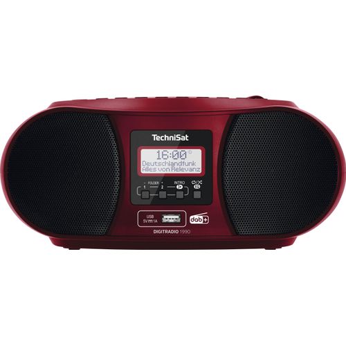 TECHNISAT Digitalradio (DAB+) "DIGITRADIO 1990", rot, B:27cm H:11,6cm T:21,2cm, Radios, CD-Player