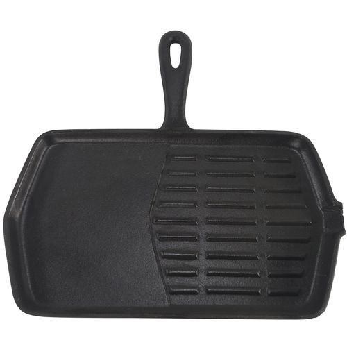 Grillpfanne ECHTWERK, schwarz, B:30,5cm H:2cm L:34cm, Pfannen, Steakpfanne mit Grillstreifen, Emaille-Beschichtung, 34 x 30,5 cm