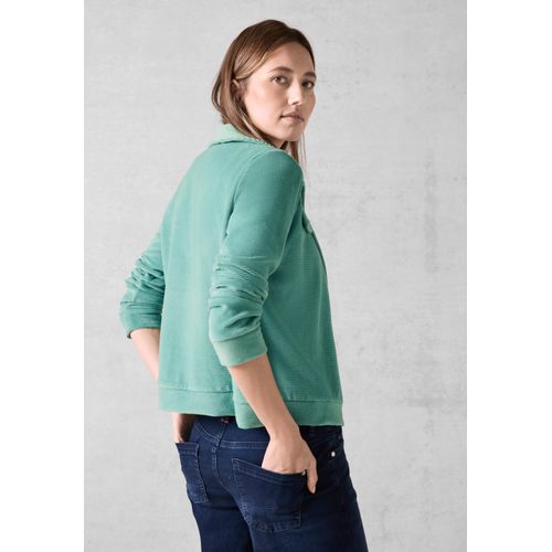 Cordjacke CECIL, Damen, Gr. L (42), grün (adriatic grün), Web, 70% Baumwolle, 25% Polyester, 5% Elasthan, unifarben, casual, gerade normal, V-Ausschnitt, Langarm Bündchen, Jacken, mit Knopfleiste