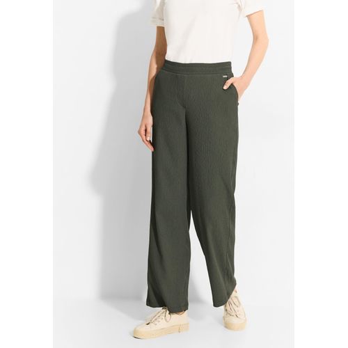 Stoffhose CECIL, Damen, Gr. M, Länge 30, grün (cool khaki), Stoff, 98% Polyester, 2% Elasthan, unifarben, casual, loose fit lang, Hosen, im Loose Fit