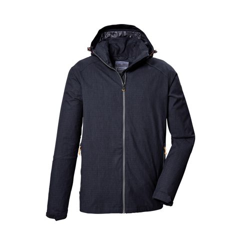 Funktionsjacke KILLTEC, Herren, Gr. M, blau (dunkelnavy), Obermaterial: 100% Polyester, sportlich, Langarm mit verstellbarem Klettverschluss, Jacken, mit abzippbarer Kapuze