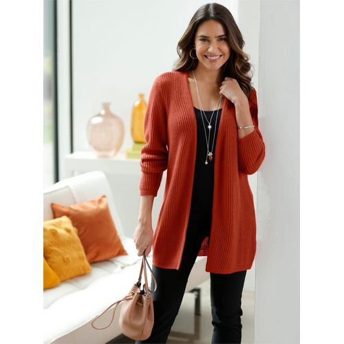 Strickjacke CLASSIC BASICS, Damen, Gr. 40, rot (rostrot), 100% Polyacryl, unifarben, Langarm, Strickjacken