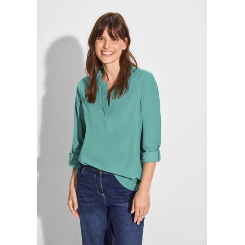 Langarmbluse CECIL, Damen, Gr. XL (44), grün (adriatic grün), Web, 100% Baumwolle, unifarben, casual, normal normal, Rundhals, Langarm Bündchen, Blusen, aus reiner Baumwolle