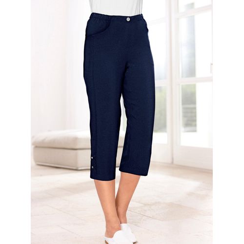 Caprihose CLASSIC BASICS, Damen, Gr. 48, Normalgrößen, blau (marine), 100% Polyester, unifarben, 3/4-Länge, Hosen