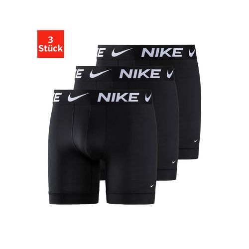 Boxer NIKE UNDERWEAR, Herren, Gr. S, schwarz, Obermaterial: 92% Polyester, 8% Elasthan, Unterhosen, mit besonders langem Bein