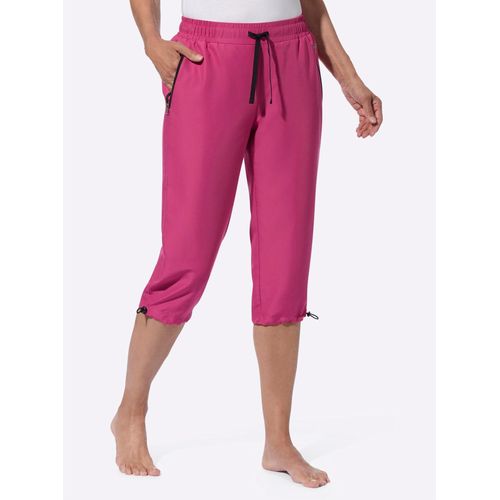 Caprihose, Damen, Gr. 52, Normalgrößen, pink (fuchsia), 100% Polyester, unifarben, knielang, Hosen