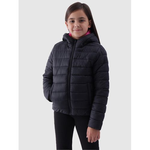 Steppjacke 4F, Kinder, Gr. 128, schwarz (deep schwarz), Web, Obermaterial: 100% Polyamid. Futter: 100% Polyester. Wattierung: 100% Polyester, unifarben, sportlich, Langarm, Jacken