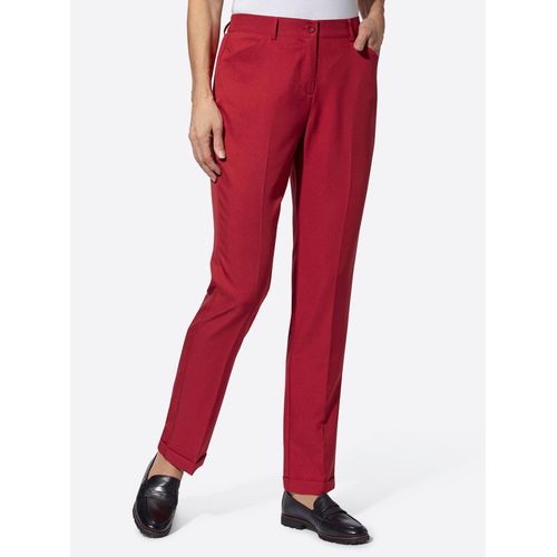 Bügelfaltenhose CLASSIC BASICS, Damen, Gr. 48, Normalgrößen, rot (kirsche), 100% Polyester, unifarben, lang, Hosen