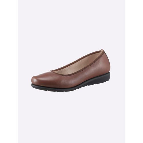 Ballerina CLASSIC BASICS, Damen, Gr. 39, braun (cognac), Glattleder, Basic, Schuhe