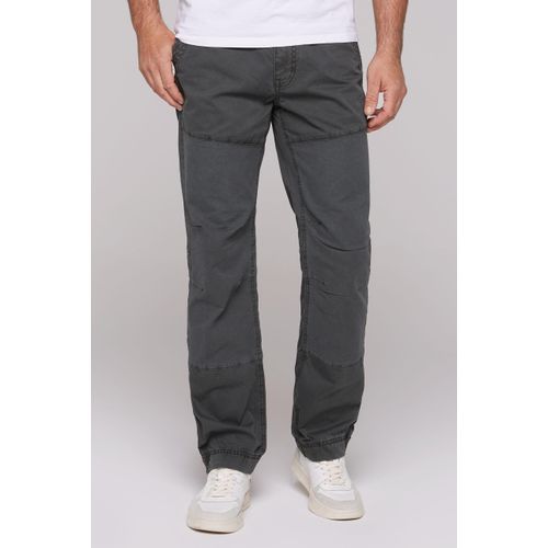 Cargohose CAMP DAVID, Herren, Gr. 31, Normalgrößen, grau (granite), Material: 100% Baumwolle, bestickt, casual, lässig geschnitten lang, Hosen, aus Baumwolle